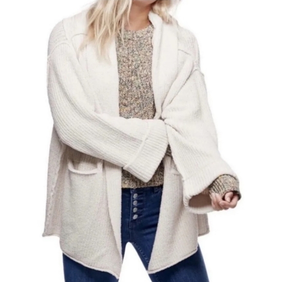 Free People Low Tide Cardigan in Cream size XS/S - Picture 3 of 4